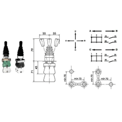 Manipulateur commande 4 Fonctions - 4 positions crantées  - 2