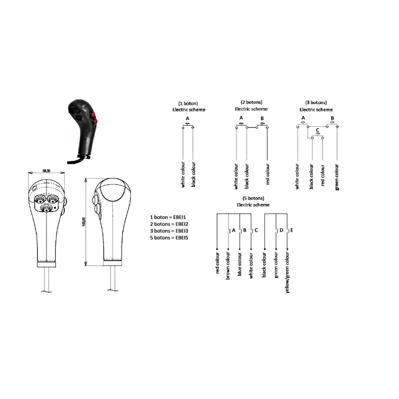 Poignées de commande Ergonomique : 5 grands Boutons EBEI5 158,75 €