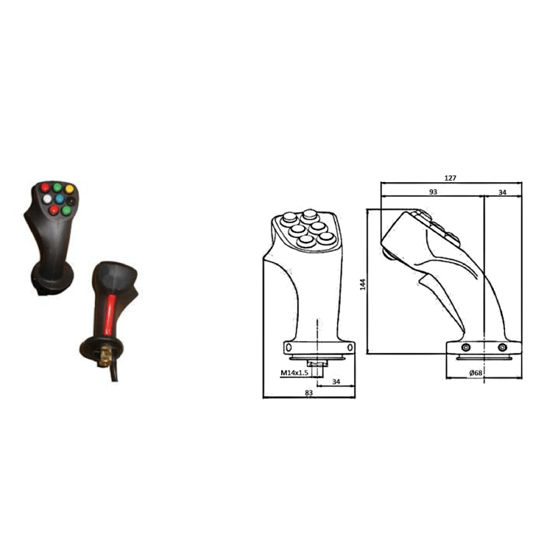 Poignées de commande Ergonomique : 4 grands Boutons Trale - 2