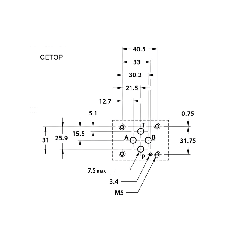 Anti-retour sur A sur embase Cetop 3 Trale - 4