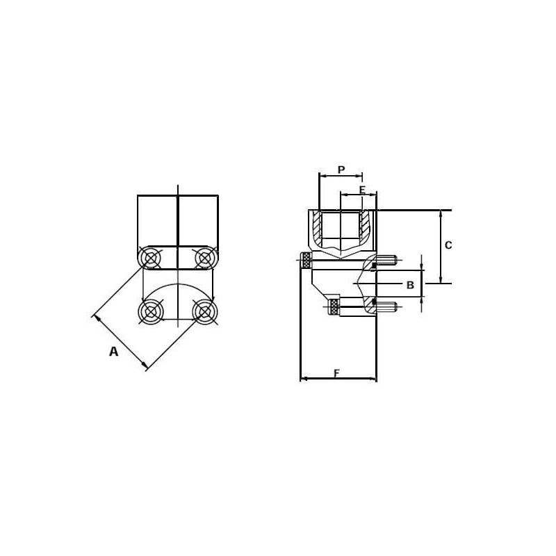Bride 4 trous - 90° - acier - F 3/8 BSP - BOSCH - A 30 1GQ06ST 26,46 €