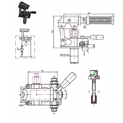 Hand pump 3/8 MALE - D.E - 320 B - 12 cc/REV - With lever