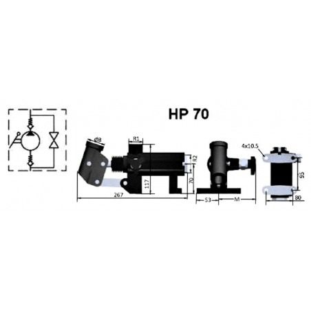 Hand pump - 1/2 - S.E - 200 B - 70 cc/REV - With lever