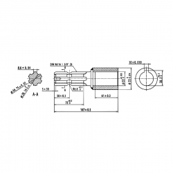 Gearbox Ø 35 x 55 - Key 10 - PDF shaft Z6 - 1"3/8