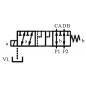 Sélecteur hydraulique - 1 élément 6 VOIES - 3/8 BSP - 50 L/MN - 250 B - 12 VDC - Avec Drain