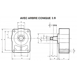 Counter Bearing - GR3- CONICAL SHAFT 1:8 *