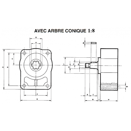 Counter Bearing - GR3- CONICAL SHAFT 1:8 *