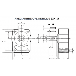 Contre palier - GR2- ARBRE CYLINDRIQUE DN 18 *