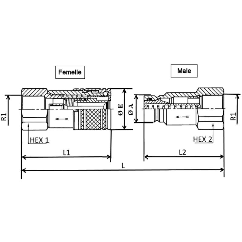 Coupleur FACE PLANE - Male 3/4 BSP - PS 250 Bar A900112 44,92 €
