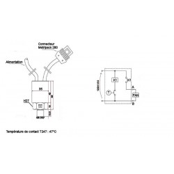 Thermostat T247 - 36 to 47 ° C - 3/8 BSP