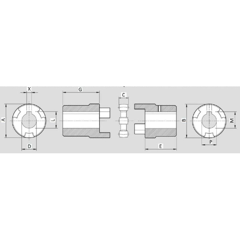 Accouplement arbre Moteur Ø 19 mm - GR2 Cone 1/8 Trale - 2