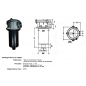 Tete support filtre retour semi immergé - 1/2 BSP - Hauteur 89 mm