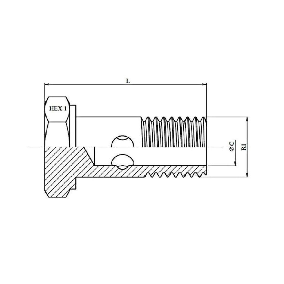 Single screw - M12x100 - for Banjo coupling