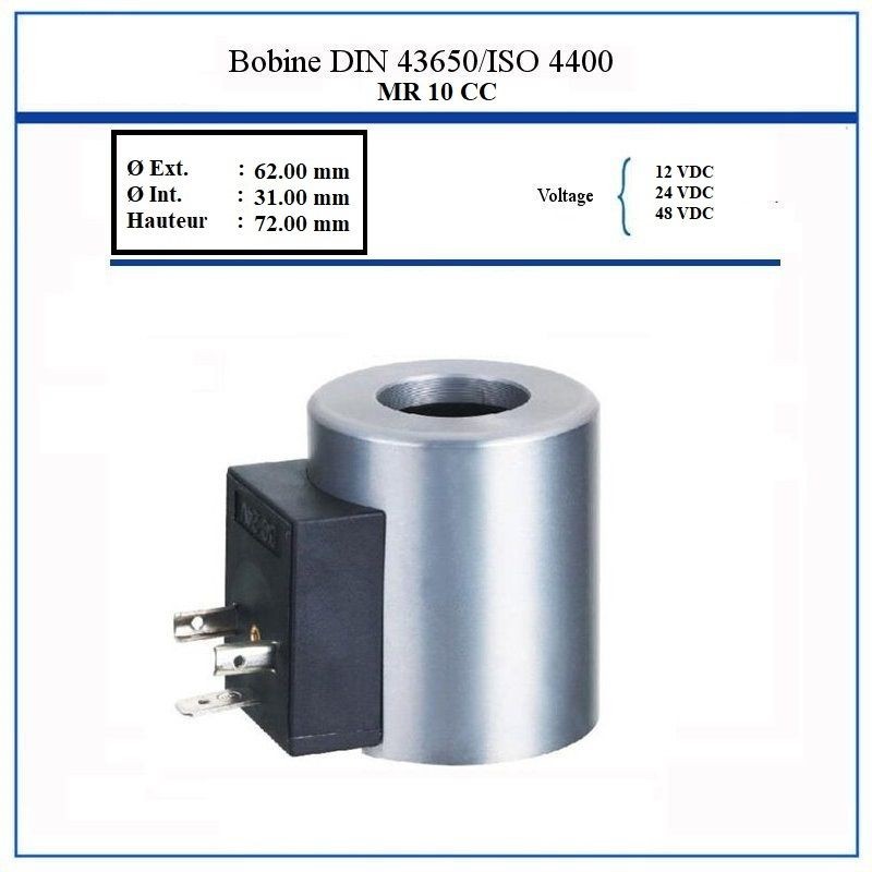 Bobine NG 10 - D.Int 31 mm -Hauteur 72 mm - 24 VDC - 45 Watt MR1024CC 62,84 €