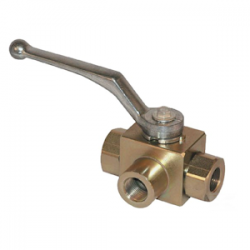Hydraulic valve HP 3 Ways L ball - 1/2 BSP - PS 500 Bar