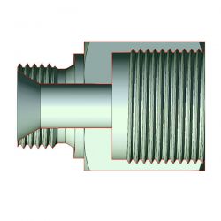 Prolongateur inégal 25.5 mm M-F - MBSPCT 1/8 cone 60° x FG 1/4 BSP  - 2