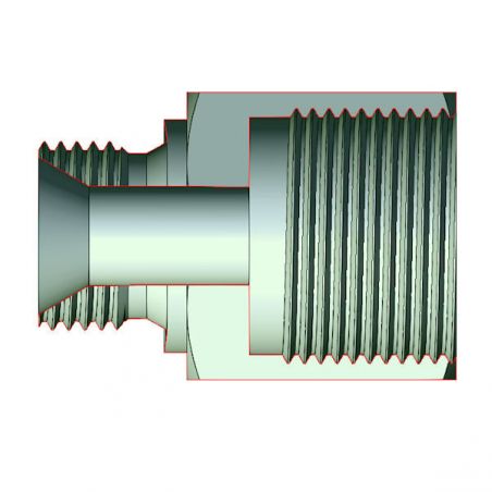 Prolongateur inégal 25.5 mm M-F - MBSPCT 1/8 cone 60° x FG 1/4 BSP