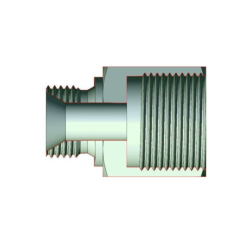 Prolongateur inégal 65 mm M-F - MBSPCT 1"1/2 cone 60° x FG 2" BSP  - 2