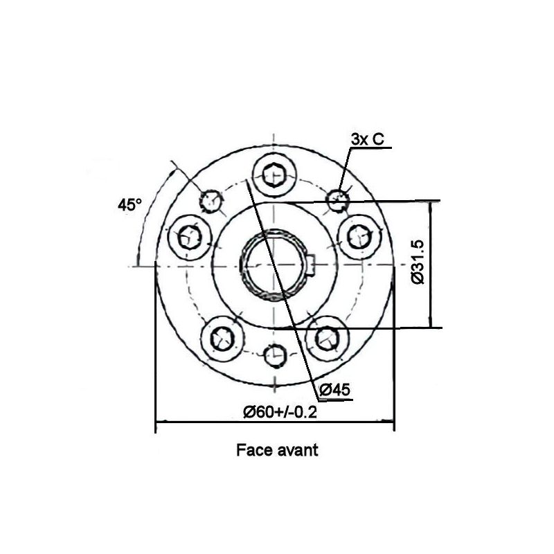 Moteur hydraulique OMM50E - arbre 16 mm - Sortie Arrière - VNKM-50-MAE1