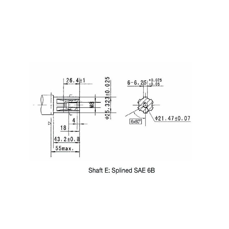 Moteur hydraulique OMR200EST - arbre cannelé 6B - VNKR200 2EDSN