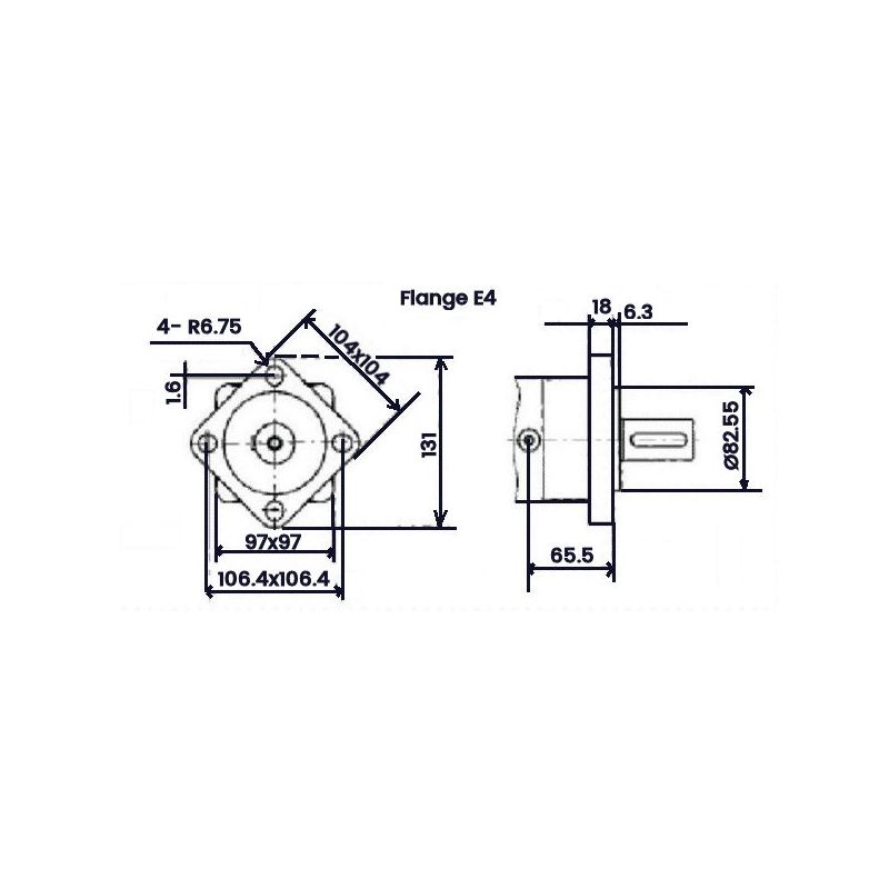 Moteur hydraulique OMS125 - Arbre 32 mm - VNKS125 PLUS E4BDS