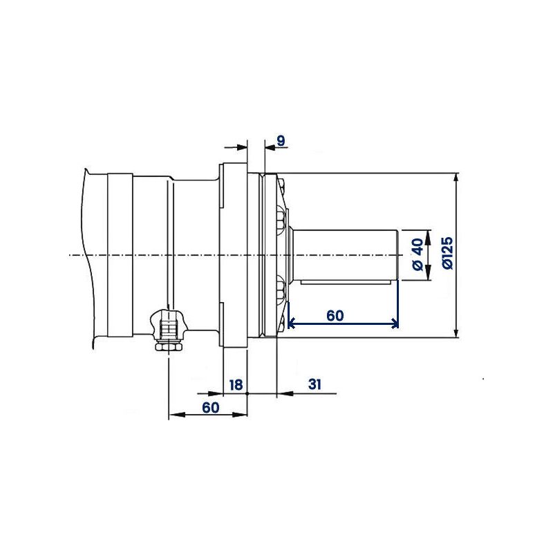 Moteur arbre 40MM VNKT250 4MDS - OMT250