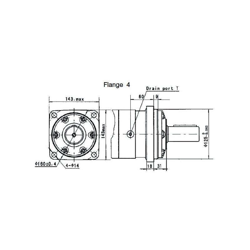 Moteur arbre 40MM VNKT250 4MDS - OMT250