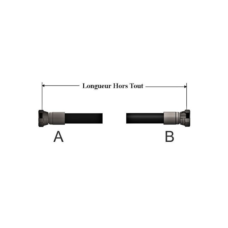 Flexible R2T 5/8 - PS 250 - Lg 100 cm - Male 3/4 MBSPCT - Male 3/4 MBSPCT