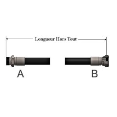 Flexible R2T 3/4 - PS 215 - Lg 50 cm - Male 3/4 MBSPCT - Femelle 3/4 BSP 48,34 € R2T34L050MF34