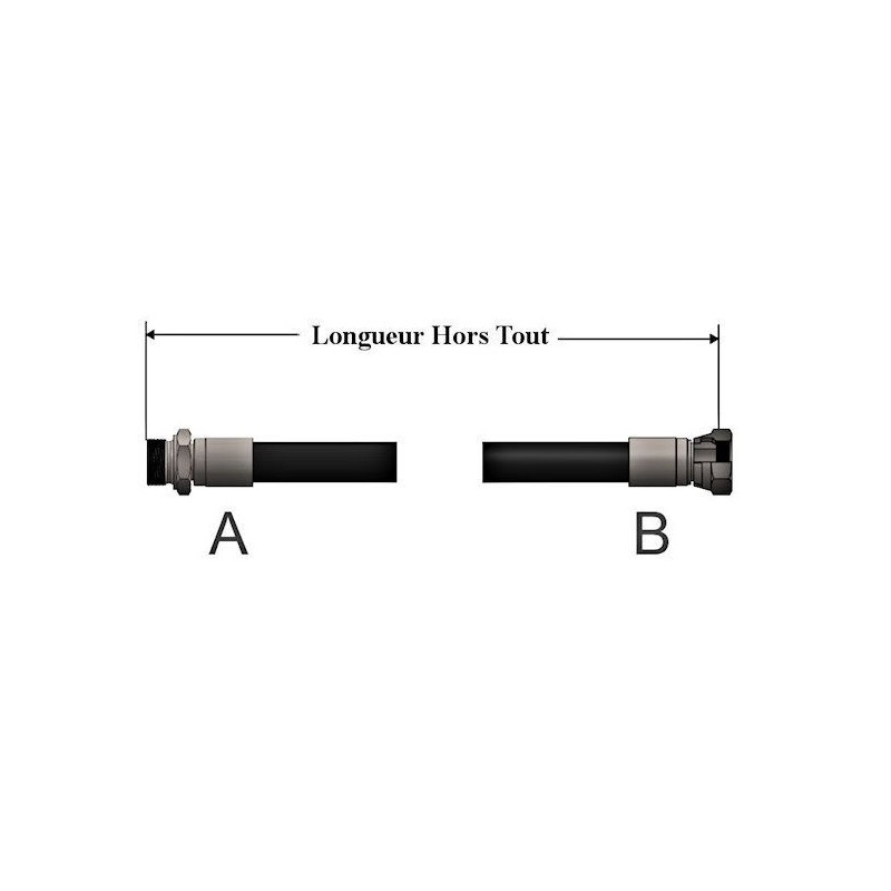 Flexible R2T 3/4 - PS 215 - Lg 50 cm - Male 3/4 MBSPCT - Femelle 3/4 BSP 48,34 € R2T34L050MF34