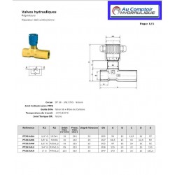 Unidirectional flow regulator : 1/2 FBSP - 45 L/mn - 350 B