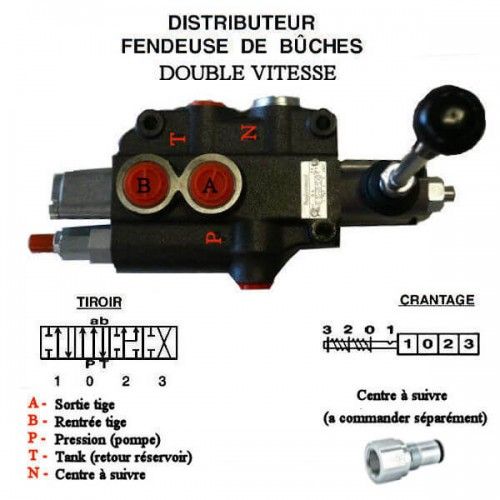distributeur fendeuse - DM 80 DOUBLE VITESSE - 80 L/MN  - 4