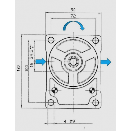 Pompe hydraulique GR2 - DROITE - 12.0 CC - Bride BOSCH 