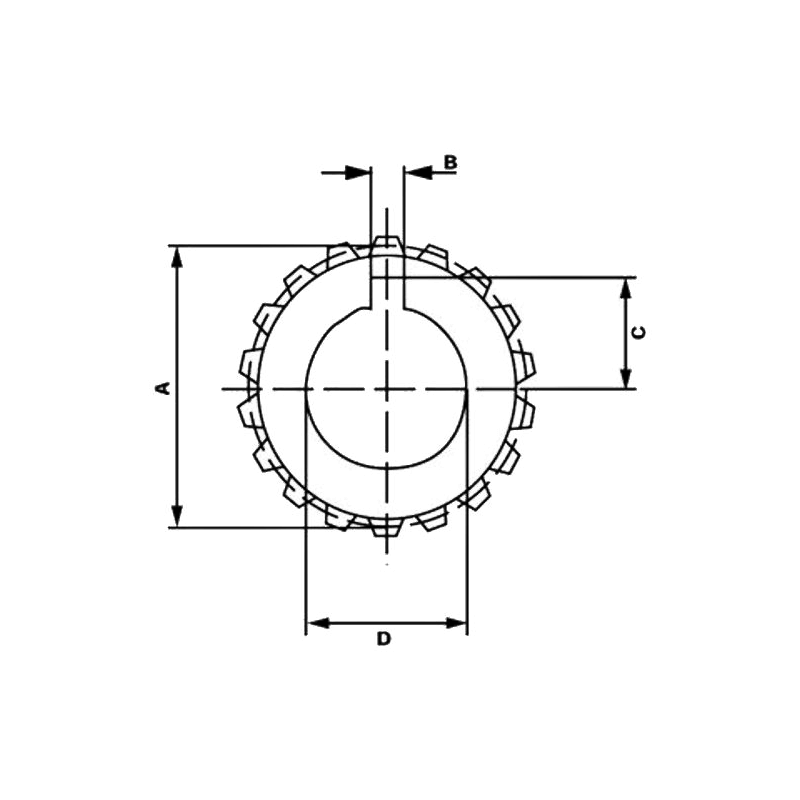 Manchon d'accouplement 15 dents extérieure 1:8 - GR2 MO2015 27,48 €