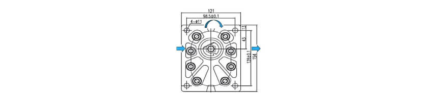 Rotation à droite pour pompe hydraulique - Au Comptoir Hydraulique 