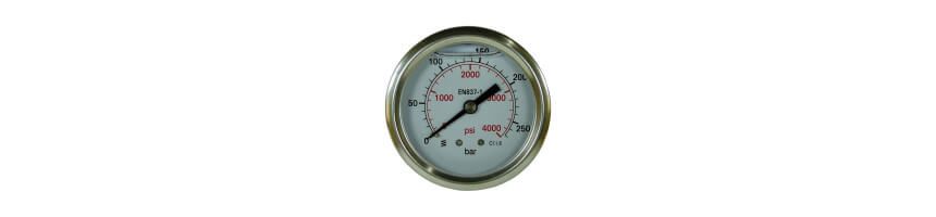 Horizontal oil bath pressure gauge - Au Comptoir Hydraulique